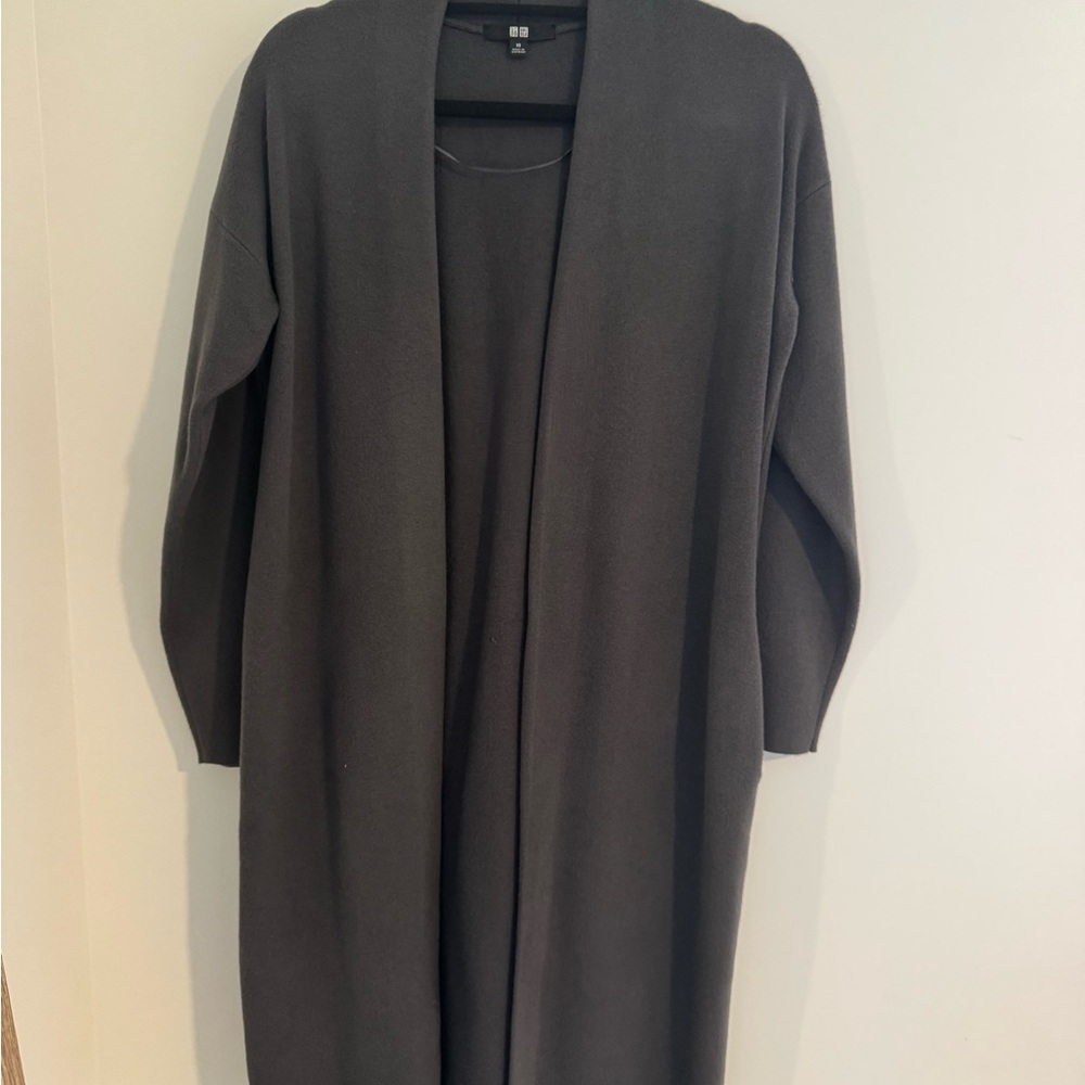 Uniqlo Charcoal Open Front Cardigan